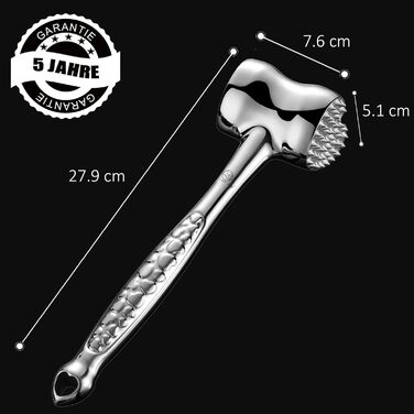 Ніж для відбивання м'яса з нержавіючої сталі | Оригінальний дизайн | Подвійний молоток для відбивання відбивних, котлет, стейків | М'ясний молоток з 5-річною гарантією | Серія подарунків Love Edition