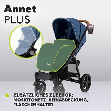 Дитяча коляска Lionelo Annet Plus - компактна, з функцією опускання спинки, блакитна