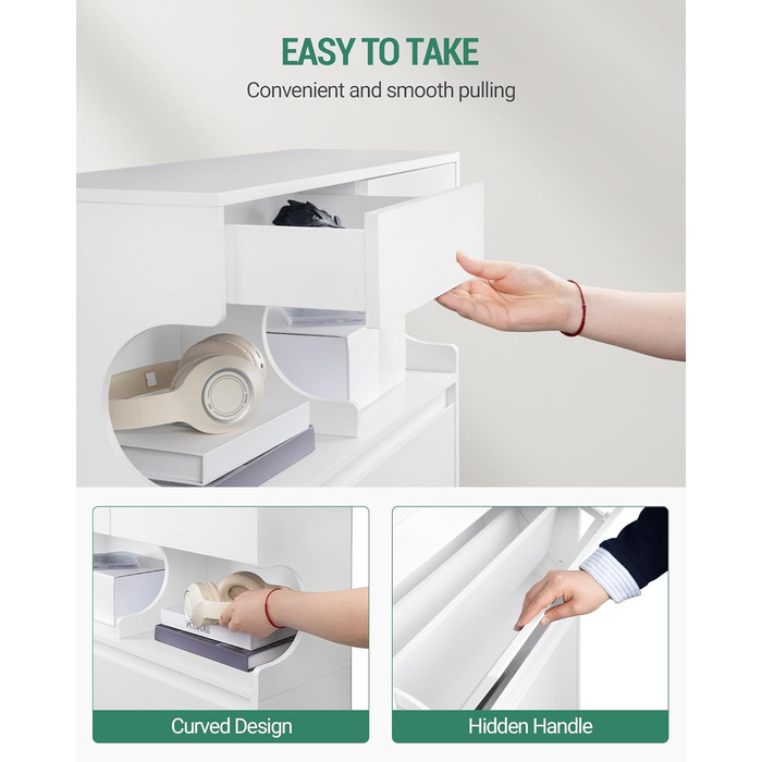 Шафа для взуття Hzuaneri з 2 дверцятами, 4 відділеннями, регульована, на 16 пар, для прихожого, передпокою, гардеробу, біла, 80 x 24.5 x 124.5 см, SR45303X