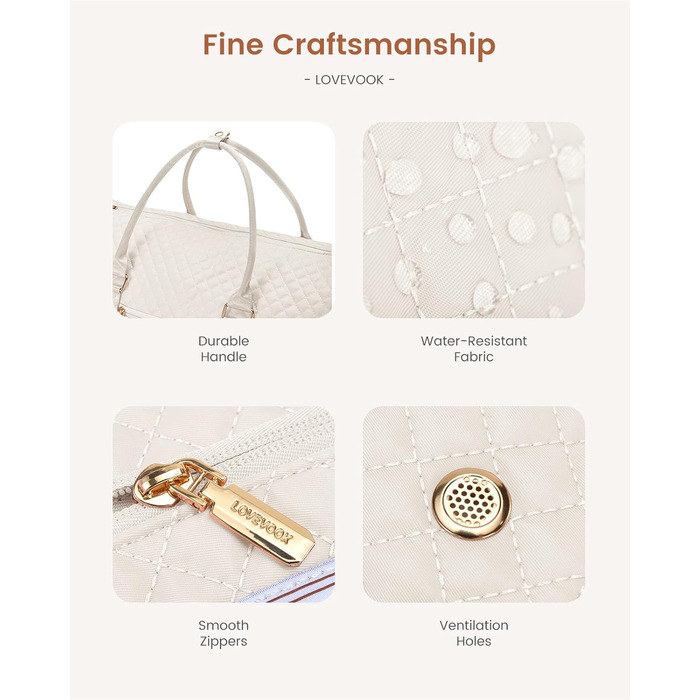 Сумка-органайзер для одягу LOVEVOOK, 53L, 2 шт., бежева. Сумка-рюкзак для подорожей, з містким відділенням для взуття, водонепроникна, для ручної поклажі