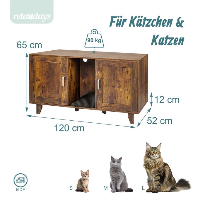 Relaxdays XXL комод для котячого туалету