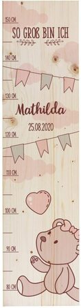 Планка Striefchen для дітей з дерев'яними іменами для дитячих кімнат з милими мотивами (планка Тедді Роза)