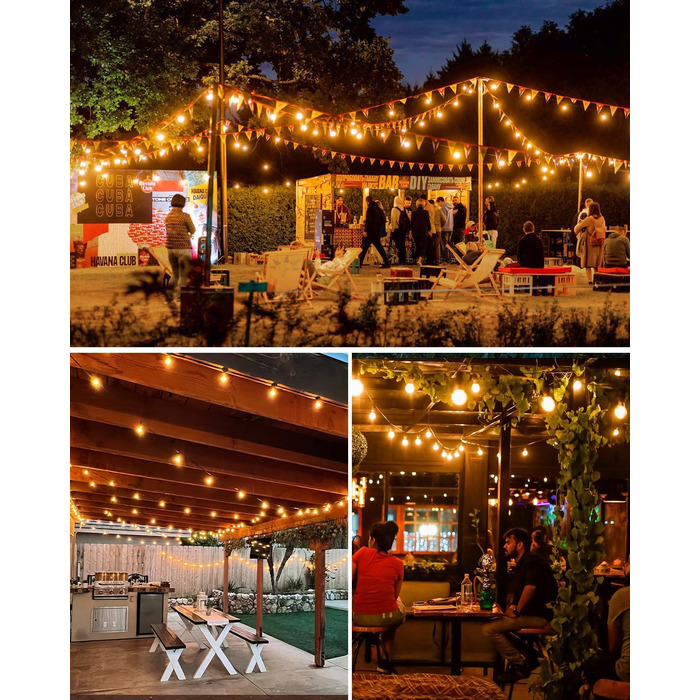 Льохтерна гірлянда BTfarm 13M з диммером та таймером, 18+1 LED, для зовнішнього використання, вологостійка, тепле світло, для саду, тераси, вечірок, святкування