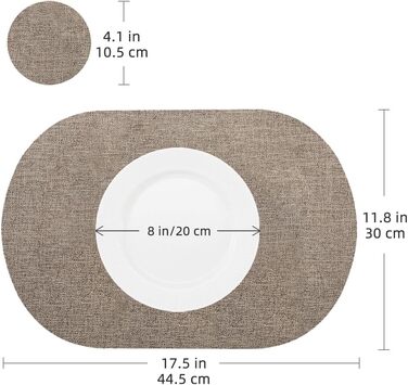 Набори килимків на стіл овальної форми, 6 шт., штучна шкіра, термостійкі та водонепроникні (зелені)