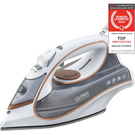 Відпарювач TZS First Austria I 2800-3200W з керамічною підошвою | Самоочищення, вертикальний пар, антинакип | 0,45л, 1.3кг, білий/мідний