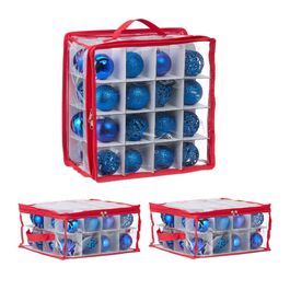 Набір з 3 коробок для зберігання новорічних кулічок Relaxdays