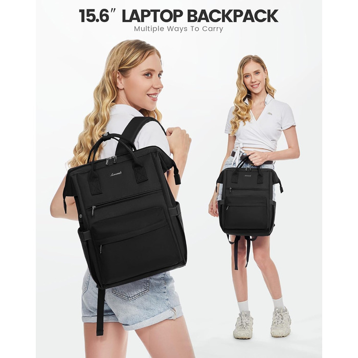 Сумка-рюкзак LOVEVOOK для жінок, для ноутбука, подорожей, роботи, школи, університету. Містка, водонепроникна, елегантна, бежева (15,6 дюймів)