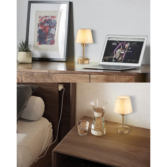 Настільна лампа бездротова, 2 шт., торгова марка Champagner, з акумулятором 5200mAh, сенсорне регулювання, для їдальні, вітальні, спальні, бару, ресторану