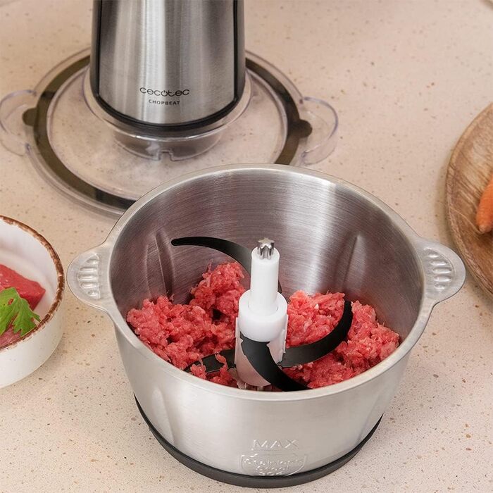 Подрібнювач Cecotec ChopBeat 2000S 500W зі скляною чашею 500г, 4 леза з нержавіючої сталі, 2 швидкості