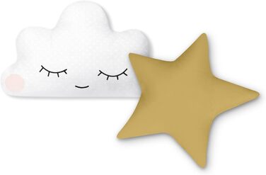 НЮКІДО Палатка для іграшок Tipi з бавовни та дерев'яним каркасом, сіра з зірками, 120x120x165 см