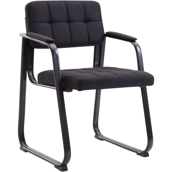 Зручний крісло для відвідувачів Canada B з підлокітниками та м'яким сидінням, для зони очікування, чорний колір
