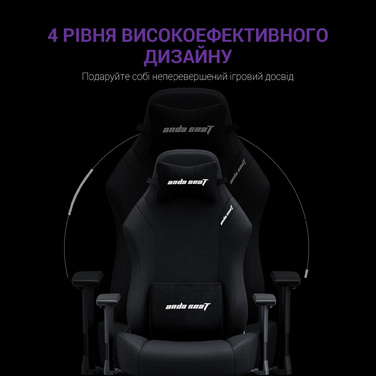 Крісло ігрове Anda Seat Luna Black Fabric Size L