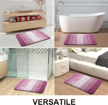 Килимок для ванної кімнати Homaxy, 60x120 см, антиковзаючі, миючий, з м'якого ворсу, з мікрофібри, швидковисихаючий, фіолетовий