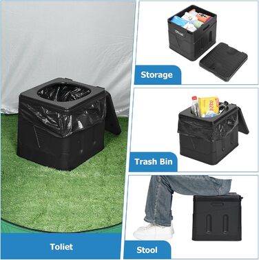 Розкладне туристичне туалетне сидіння OTRAKI - мобільний туалет для кемпінгу, фестивалів та подорожей (12 пакетів)