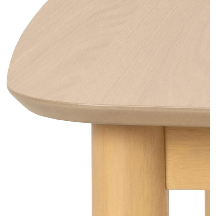 AC Design висувний обідній стіл Monty для 6 осіб, прямокутна стільниця, білий дуб, круглі ніжки, кухонний стіл, 160 x 75 x 90 см