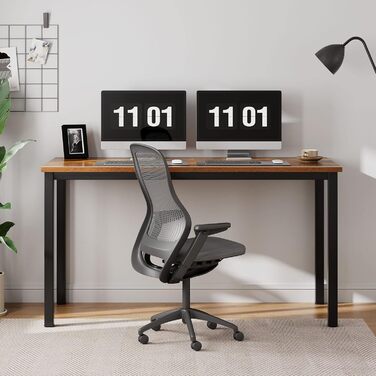 Комп'ютерний стіл SogesHome 120x60 см, дуб та чорний, для дому та офісу