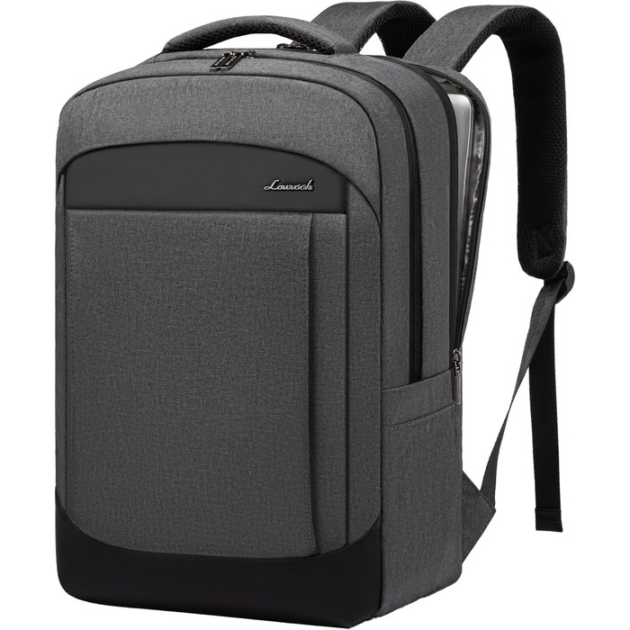 LOVEVOOK Рюкзак чоловічий великий, для ноутбука 17 дюймів, ділова сумка, рюкзак для роботи, шкільний рюкзак, водонепроникний, туристичний рюкзак, чоловічий, повсякденний, для офісу, роботи, подорожей, навчання (15.6 дюймів, Темно-сірий)