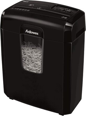 Fellowes LX50 – Шредер для офісу та дому, 8 листів, Cross Cut, 17л кошик, чорний
