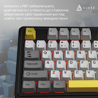Бездротова механічна клавіатура Ajazz AK980 V2 Gift Switch V2 Black Grey Yellow (AK980-V2-G-BGY)