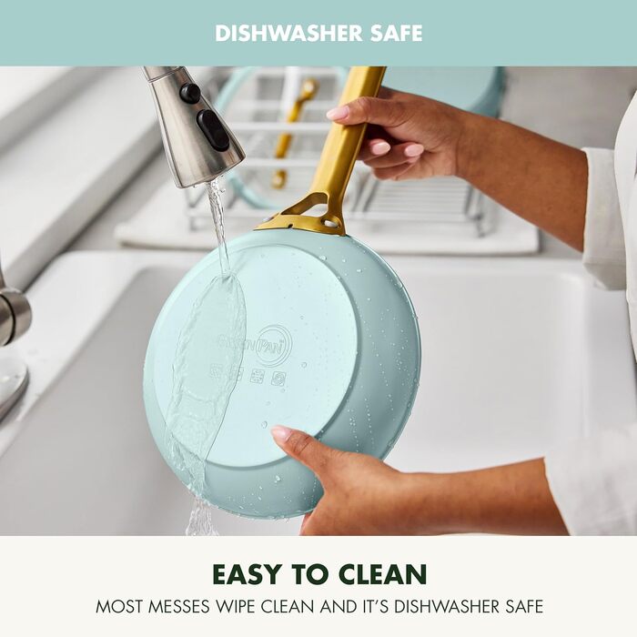 Набір сковорідок GreenPan з антипригарним покриттям, 25.4 см та 30.5 см, кераміка, нержавіюча сталь, NSF-сертифіковані, піч та посудомийна машина, моховий зелений