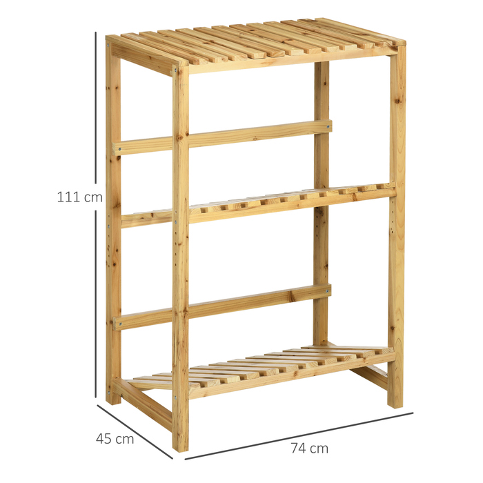Полиця для пляшок Outsunny Wine Rack з 2 нахиленими полицями, полиця для патіо та саду, натуральна 74x45x111 см, стильна та практична