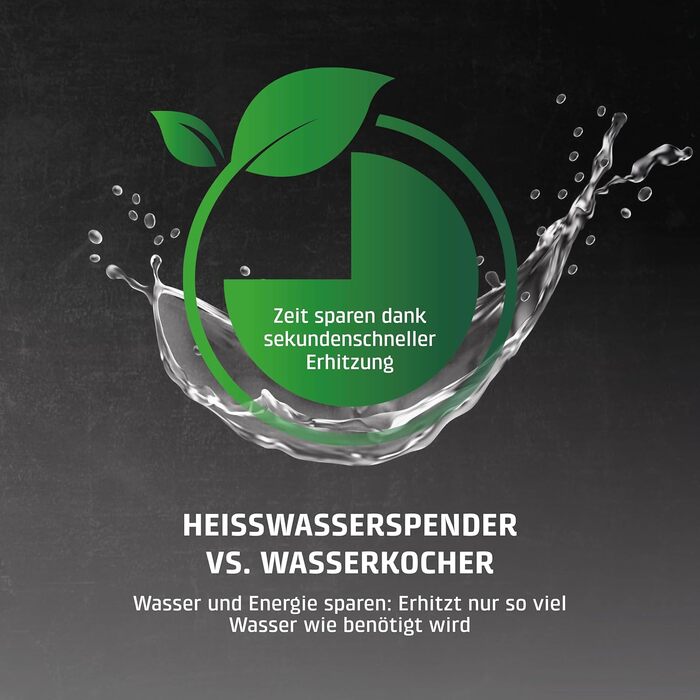 CASO HW 620 - Нагрівач води, 2600W, 40-100°C, 7 режимів подачі, бак 2,5л, економія енергії, функція для дітей, нержавіюча сталь, фільтр для води, нагадування про декальцинацію