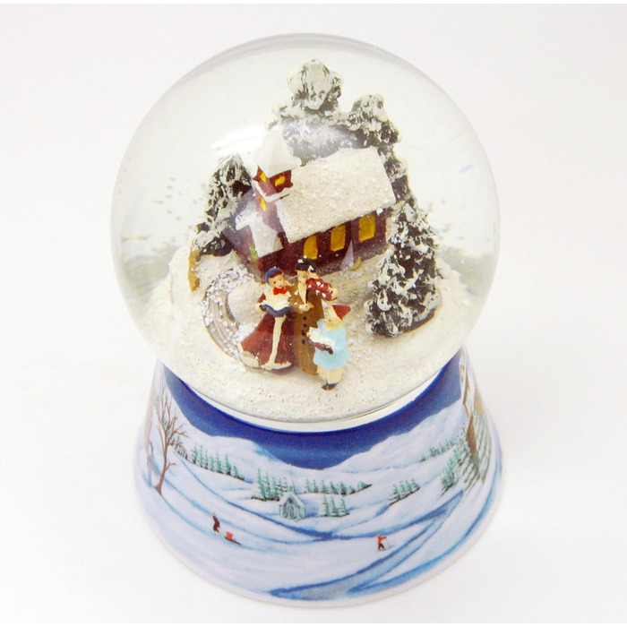 Шнеекюгель Різдвяна Прогулянка: Ностальгійна Зимова Пейзаж на Підставці з Мелодією, 100 мм, 20099