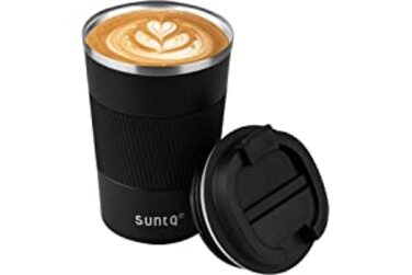 Кавова чашка Suntq to go Thermo з нержавіючої сталі-Термальна чашка з прогумованою манжетою з подвійною ізоляцією стінок - кавова чашка з