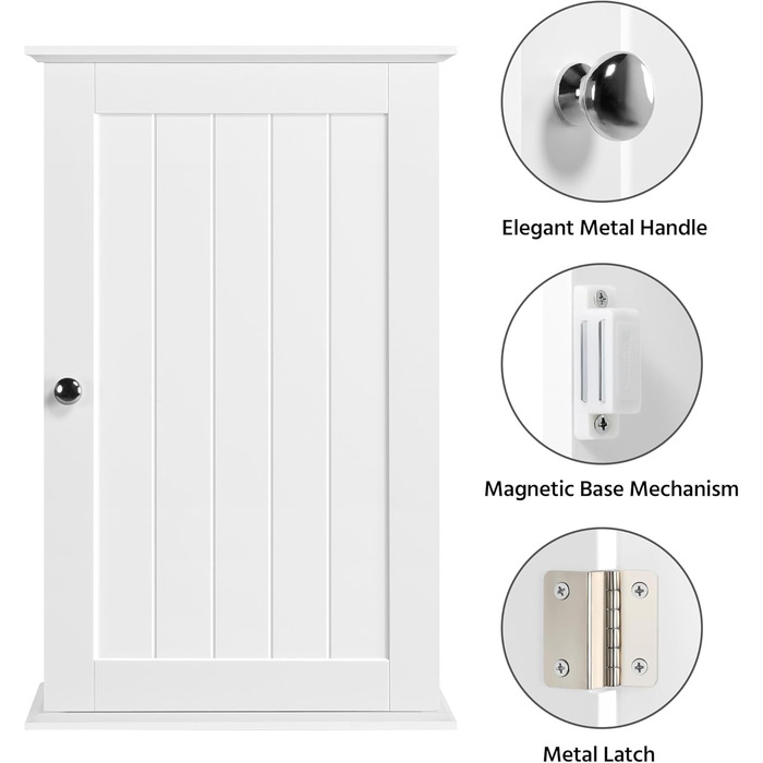 Шафа навісна Yaheetech з однією дверцятами, 35x21x55 см (білий)