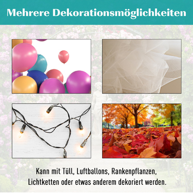 Арка-пергола з лавкою та решіткою для рослин, металева, чорна, 154 x 60 x 205 см