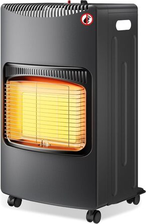 Мобільний газовий обігрівач Wiltec 4,2 кВт з захистом від перекидання, ODS та роликами, сумісний з 13 кг балоном