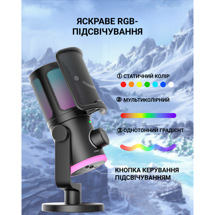Мікрофон динамічний Fifine AM8PROTW USB/XLR White