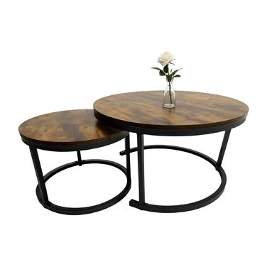 Набір столиків Relaxdays - 2 шт. в індустріальному стилі