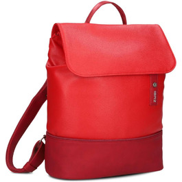 Жіночий рюкзак Jana JR13 Сумочка-рюкзак 7 літрів, спортивно-елегантний вигляд двоколірний, розмір DIN-A4, високоякісна м'яка штучна шкіра, підкладка для спинки, основне відділення на блискавці (Cherry)