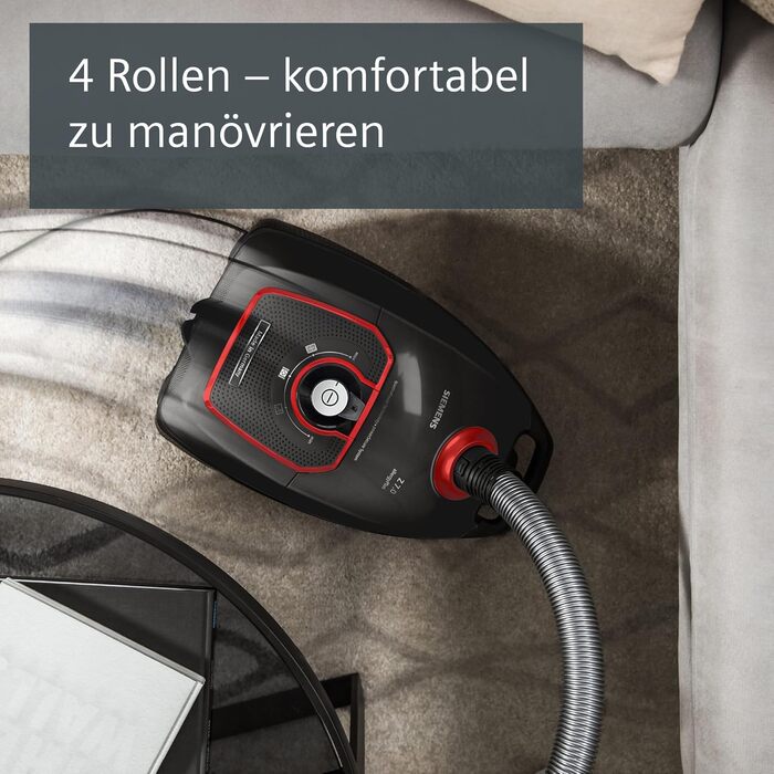 Пылесос Siemens Z7.0 VSZ7X500 с мешком для сбора пыли: для аллергиков, тихий, 650 Вт, серый