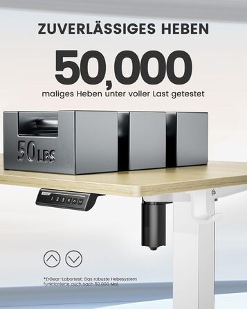 Електричний регульований стіл ErGear 120 x 60 см з пам'яттю, для дому та офісу, світле дерево