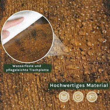 Стіл-бар WOLTU з ящиком та полицями, вінтажний коричневий (100 x 50 x 100 см)