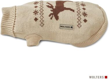 В'язаний светр Wolters Moose Brown/White, Довжина спинки 35 см, бежевий/коричневий