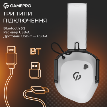 Бездротова ігрова гарнітура Gamepro Genesis Mercury Pro (HSW120W) 3-Mode