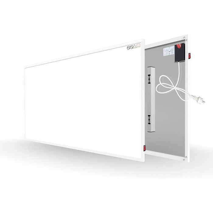 Інфрачервовий обігрівач Byecold 300 Вт з підставкою, електричний обігрівач, інфрачервовий нагрівач, панель, економний, захист від перегріву, білий