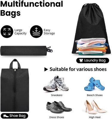 Набір компресійних органайзерів для подорожей з сіткою, розширювані пакувальні куби для одягу в валізу, чорний, 6 шт.