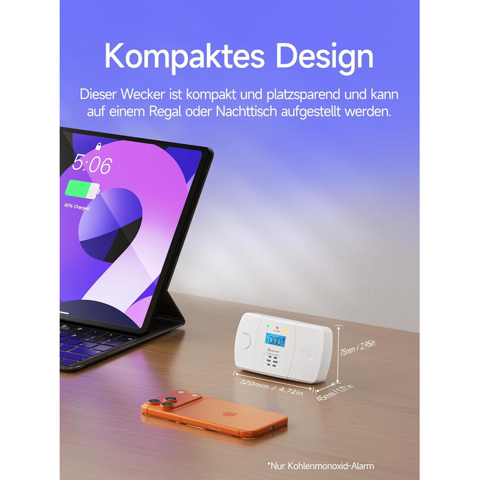 Датчик CO Heimann 722ESY з Wi-Fi, 10 років служби, сумісний з Tuya/SmartLife, EN50291