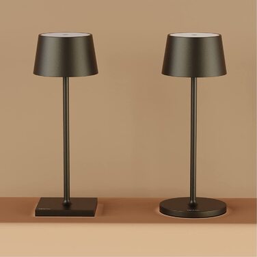 Стильна LED-лампа Stilosa на акумуляторі, бездротова, диммувана, з сенсорним керуванням, USB-C, для дому та вулиці, кругла основа (30 см), колір: тропічне чорне