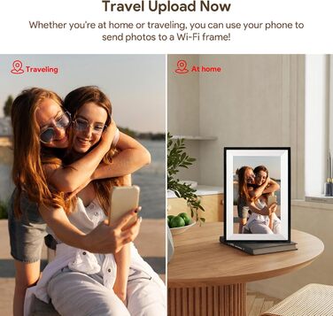 Цифровий фоторамка Aorpdd з Wi-Fi, 10.1 дюйма, HD IPS, сенсорний екран, 32GB, автоматичне обертання, Frameo App, чорний