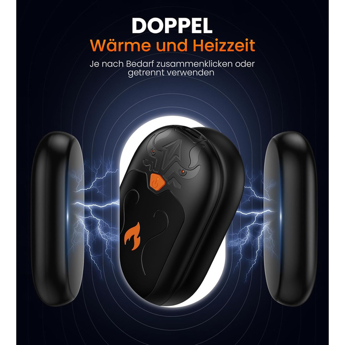 Електричні грілки для рук, 2 шт., з підзарядкою, 24 години тепла, 3 режими нагріву, портативні, для жінок, чоловіків, пацієнтів з ревматоїдним артритом (чорні)