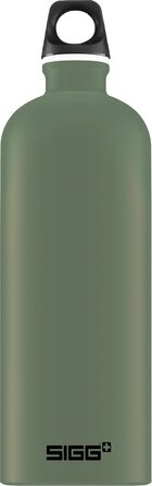 Вулична пляшка для пиття SIGG Traveller (1 л), що не містить забруднюючих речовин і герметична пляшка для пиття для піших прогулянок, легка спортивна пляшка для пиття з алюмінію (Leaf Green)
