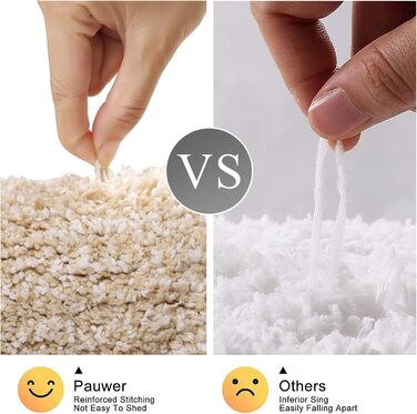 Набір килимків для ванної кімнати Badteppich Set: м'який високий ворс, 3 шт. (45x65 см, 50x80 см, 50x60 см), машинка-мийка, неслизькі, для туалету, під душ, в ванну