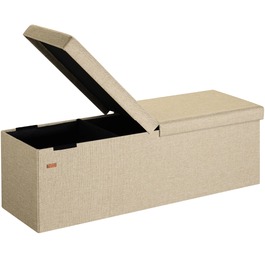 Лавка для сидіння Бежевого кольору 115x38x38 см зі складним сидінням