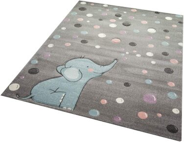 Дитячий килимок Elephant Dots Мильні бульбашки сірий/синій 120x170 см (120 см Круглий)