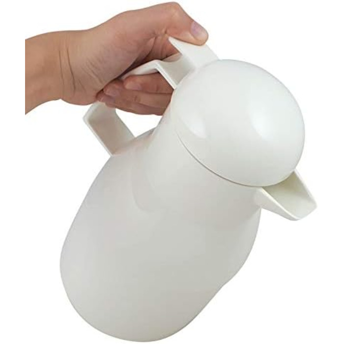 Термос Helios Top Push з нержавіючої сталі, 1 літр (1000 мл), білий